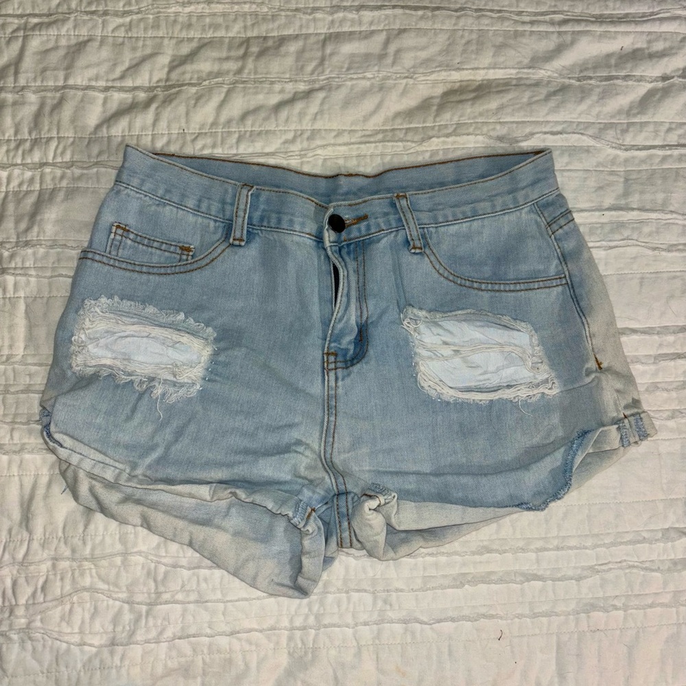 blue jean shorts